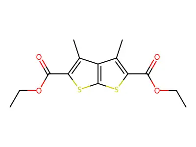 Diethyl 3,4-dimethylthieno(2,3-b)thiophene-2,5-dicarboxylate structure