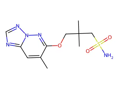 1-Propanesulfonamide, 2,2-dimethyl-3-((7-methyl(1,2,4)triazolo(1,5-b)pyridazin-6-yl)oxy)- structure