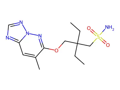 1-Butanesulfonamide, 2-ethyl-2-(((7-methyl(1,2,4)triazolo(1,5-b)pyridazin-6-yl)oxy)methyl)- structure