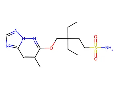 6-(2,2-Diethyl-4-sulfamoyl-1-butoxy)-7-methyl(1,2,4)triazolo(1,5-b)pyridazine structure
