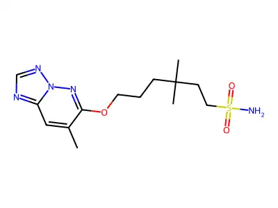 6-(4,4-Dimethyl-6-sulfamoyl-1-hexyloxy)-7-methyl(1,2,4)triazolo(1,5-b)pyridazine structure
