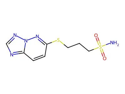 1-Propanesulfonamide, 3-((1,2,4)triazolo(1,5-b)pyridazin-6-ylthio)- structure