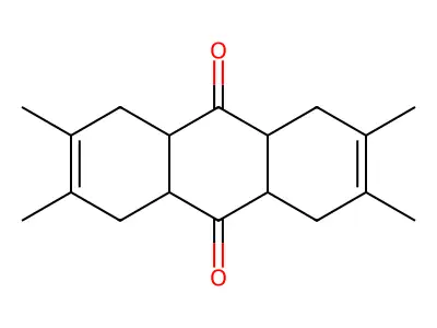 2,3,6,7-Tetramethyl-1,4,4A,5,8,8A,9A,10A-octahydro-anthraquinone structure