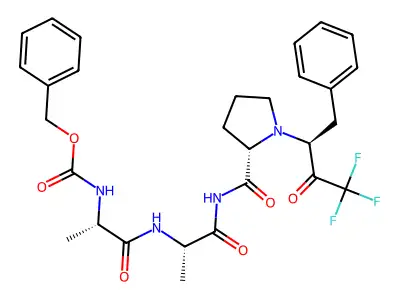 Benzyloxycarbonyl-alanyl-alanyl-prolyl-phenylalanine-trifluoromethylketone structure