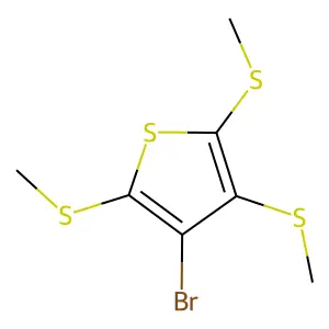 3-Bromo-2,4,5-tris(methylsulfanyl)thiophene structure