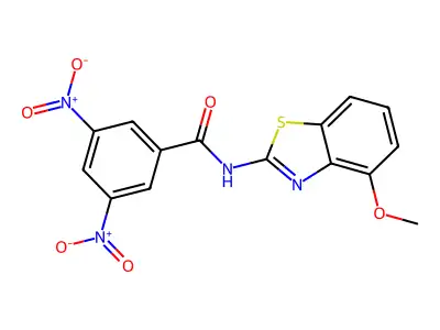 N-(4-methoxy-1,3-benzothiazol-2-yl)-3,5-dinitrobenzamide structure