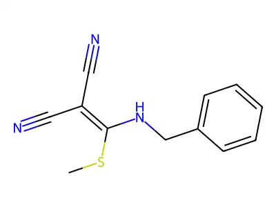 Propanedinitrile, [(methylthio)[(phenylmethyl)amino]methylene]- structure