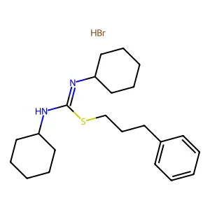 Pseudourea, 1,3-dicyclohexyl-2-(3-phenylpropyl)-2-thio-, hydrobromide structure