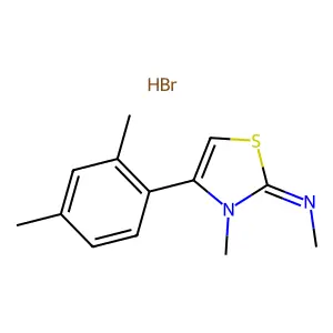 4-(2,4-Dimethylphenyl)-3-methyl-2-(methylamino)thiazolium chloride hydrobromide structure
