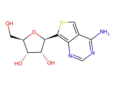 7-(beta-D-ribofuranosyl)-4-aminothieno[3,4-d]pyrimidine structure