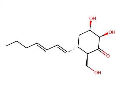 5-Hepta-1,3-dienyl-2,3-dihydroxy-6-(hydroxymethyl)cyclohexan-1-one structure