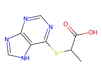 2-(7H-purin-6-ylsulfanyl)propanoic Acid structure