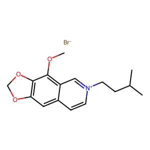 1,3-Dioxolo(4,5-g)isoquinolinium, 6-isopentyl-4-methoxy-, bromide structure