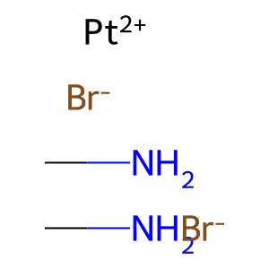 Platinum (II), bis(methylammine)dibromo-, cis- structure