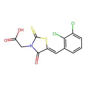 (5Z)-5-[(2,3-Dichlorophenyl)methylene]-4-oxo-2-thioxo-3-thiazolidineacetic acid structure