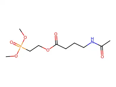 Butanoic acid, 4-(acetylamino)-, 2-(dimethoxyphosphinyl)ethyl ester structure
