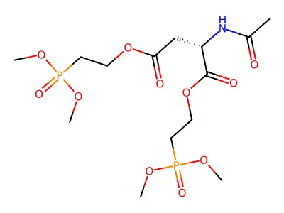 DL-Aspartic acid, N-acetyl-, bis(2-(dimethoxyphosphinyl)ethyl) ester structure