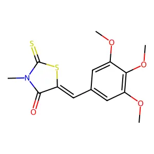 (Z)-3-methyl-2-thioxo-5-(3,4,5-trimethoxybenzylidene)thiazolidin-4-one structure