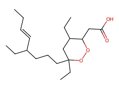 2-[4,6-Diethyl-6-(4-ethyloct-5-enyl)dioxan-3-yl]acetic acid structure