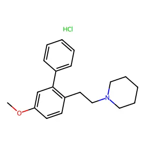 Piperidine, 1-(4-methoxy-2-phenylphenethyl)-, hydrochloride structure