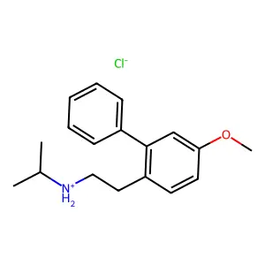 2-Biphenylethylamine, N-isopropyl-5-methoxy-, hydrochloride structure