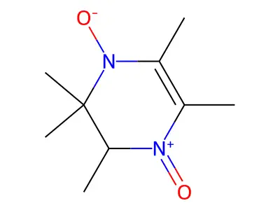 2,3,3,5,6-pentamethyl-4-oxido-2H-pyrazin-1-ium 1-oxide structure