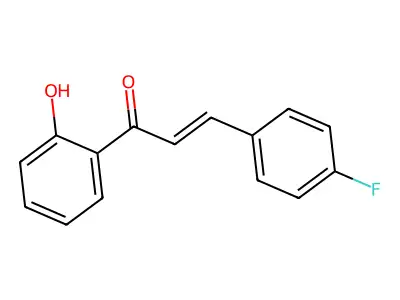 (2E)-3-(4-fluorophenyl)-1-(2-hydroxyphenyl)prop-2-en-1-one structure