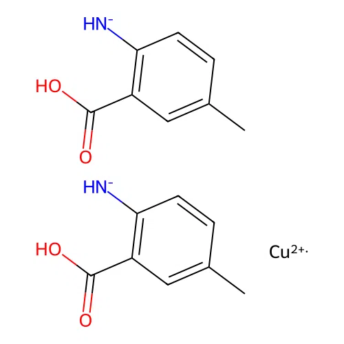 Copper bis((2-carboxy-4-methylphenyl)azanide) structure