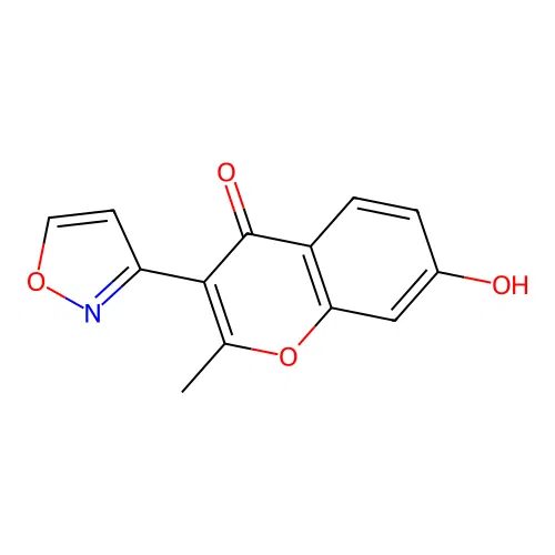7-hydroxy-3-(isoxazol-3-yl)-2-methyl-4H-chromen-4-one structure