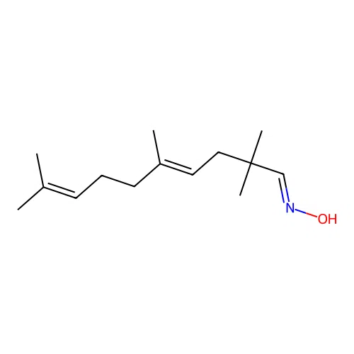 (1E,4E)-2,2,5,9-tetramethyldeca-4,8-dienal oxime structure