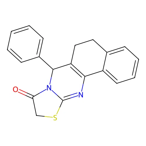 7-phenyl-7,10-dihydro-5H-benzo[h]thiazolo[2,3-b]quinazolin-9(6H)-one structure