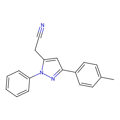 [2-Phenyl-5-(p-tolyl)-2H-pyrazol-3-yl]acetonitrile structure