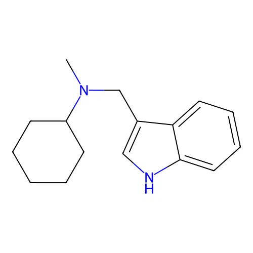 N-(1H-indol-3-ylmethyl)-N-methylcyclohexanamine structure