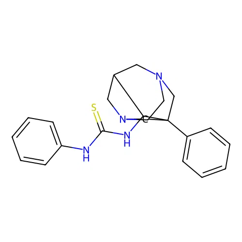 1-Phenyl-9-(3-phenylthioureido)-3,6-diazahomoadamantane structure