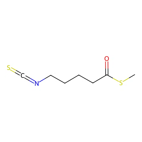 S-methyl 5-isothiocyanatopentanethioate structure