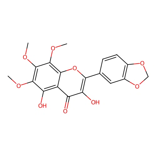 3,5-Dihydroxy-6,7,8-trimethoxy-3',4'-methylenedioxyflavone structure