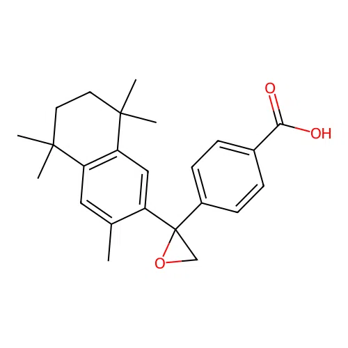4-[2-(5,6,7,8-Tetrahydro-3,5,5,8,8-pentamethyl-2-naphthalenyl)-2-oxiranyl]benzoic acid structure