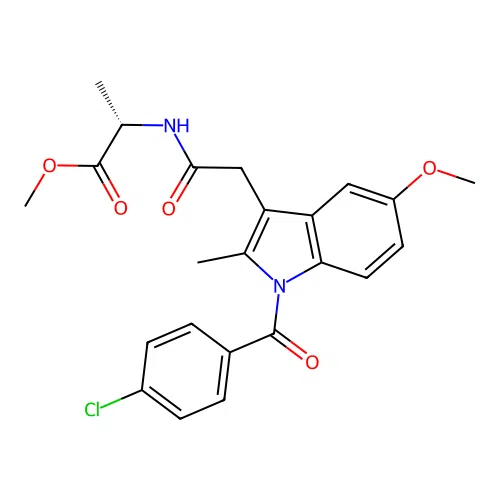Methyl N-{[1-(4-chlorobenzoyl)-5-methoxy-2-methyl-1H-indol-3-yl]acetyl}-L-alaninate structure