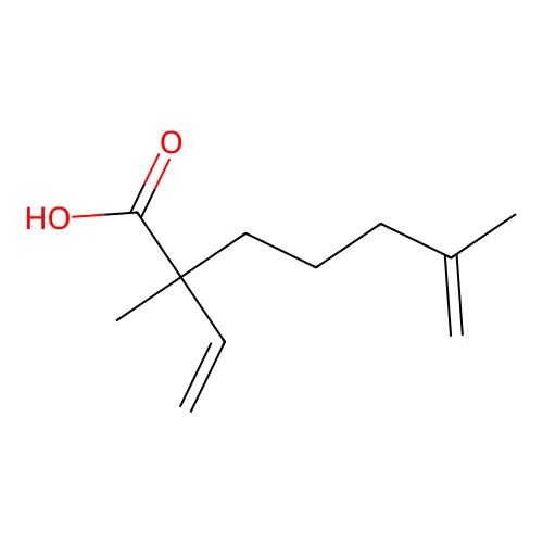 2,6-Dimethyl-2-vinylhept-6-enoic acid structure