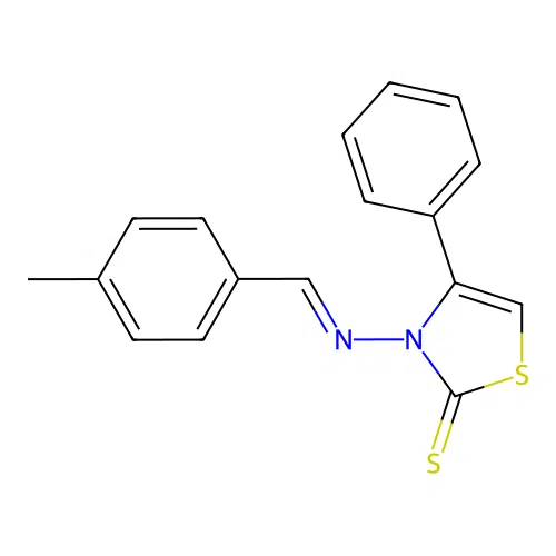 3-{(E)-[(4-Methylphenyl)methylidene]amino}-4-phenyl-1,3-thiazole-2(3H)-thione structure