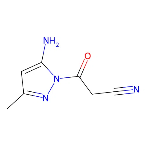 3-(5-amino-3-methyl-1H-pyrazol-1-yl)-3-oxopropanenitrile structure