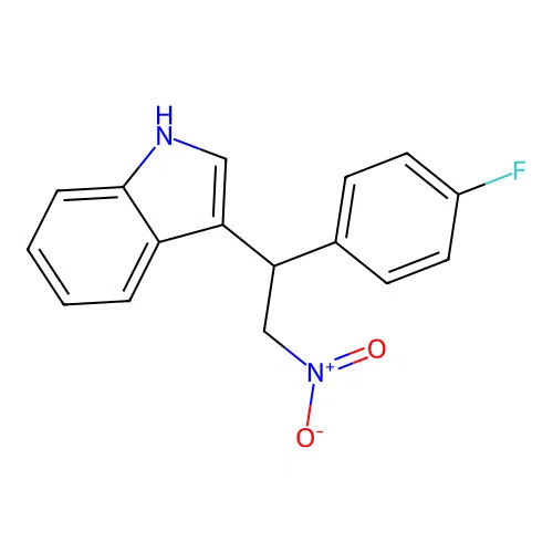 3-[1-(4-fluorophenyl)-2-nitroethyl]-1H-indole structure