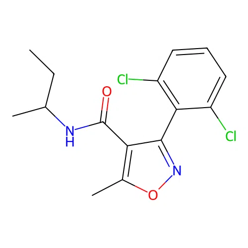 N-(butan-2-yl)-3-(2,6-dichlorophenyl)-5-methyl-1,2-oxazole-4-carboxamide structure