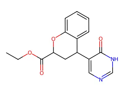 Ethyl 4-(4-hydroxypyrimidin-5-yl)-3,4-dihydro-2H-1-benzopyran-2-carboxylate structure