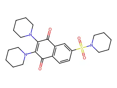 2,3-Di-1-piperidinyl-6-(1-piperidinylsulfonyl)-1,4-naphthalenedione structure