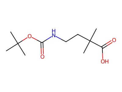 4-(((Tert-butoxy)carbonyl)amino)-2,2-dimethylbutanoic acid structure