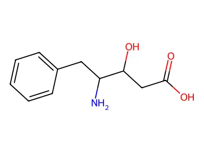 (3R,4S)-4-amino-3-hydroxy-5-phenylpentanoic acid structure