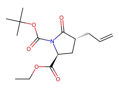 (2S,4R)-1-tert-butyl 2-ethyl 4-allyl-5-oxopyrrolidine-1,2-dicarboxylate structure