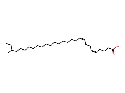 26-Methyloctacosa-5,9-dienoic acid structure