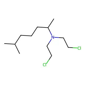 N,N-bis(2-chloroethyl)-6-methylheptan-2-amine structure
